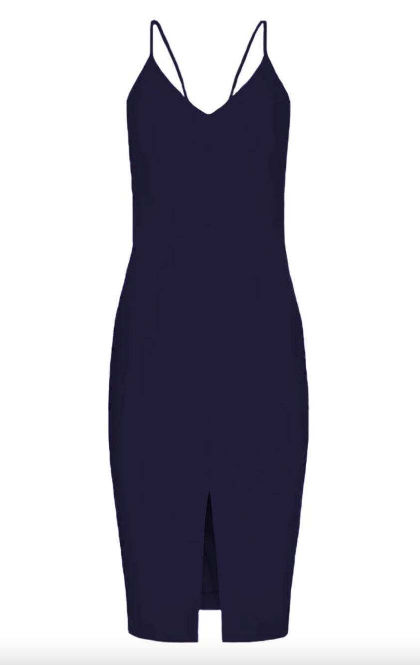 Likely Navy Blue Brooklyn Slit Front Strappy Midi Dress • Minimalist • Size 4